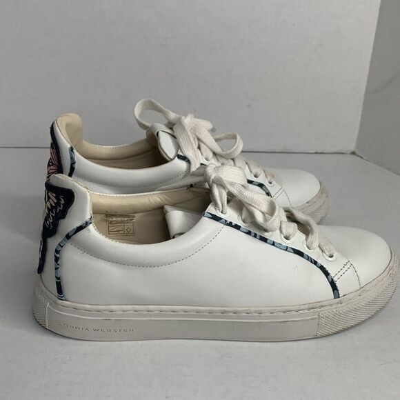 Sophia Webster white leather butterfly trainer sneakers - Picture 3 of 11